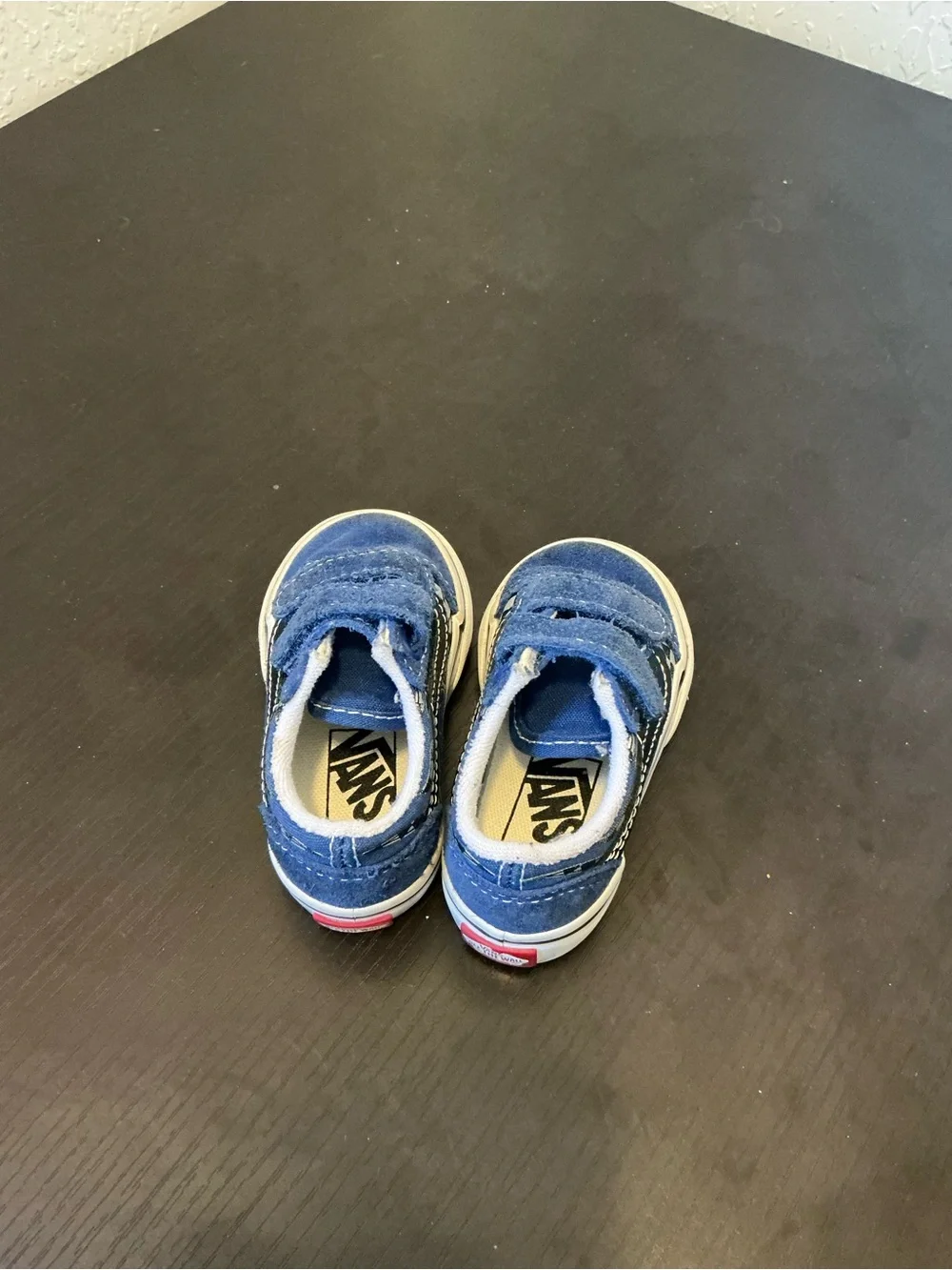Vans Blue and Black Kids Velcro Sneakers